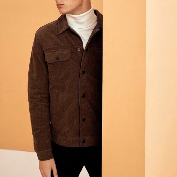 Brown Mens Courdoy Jacket - Picture 2 of 5